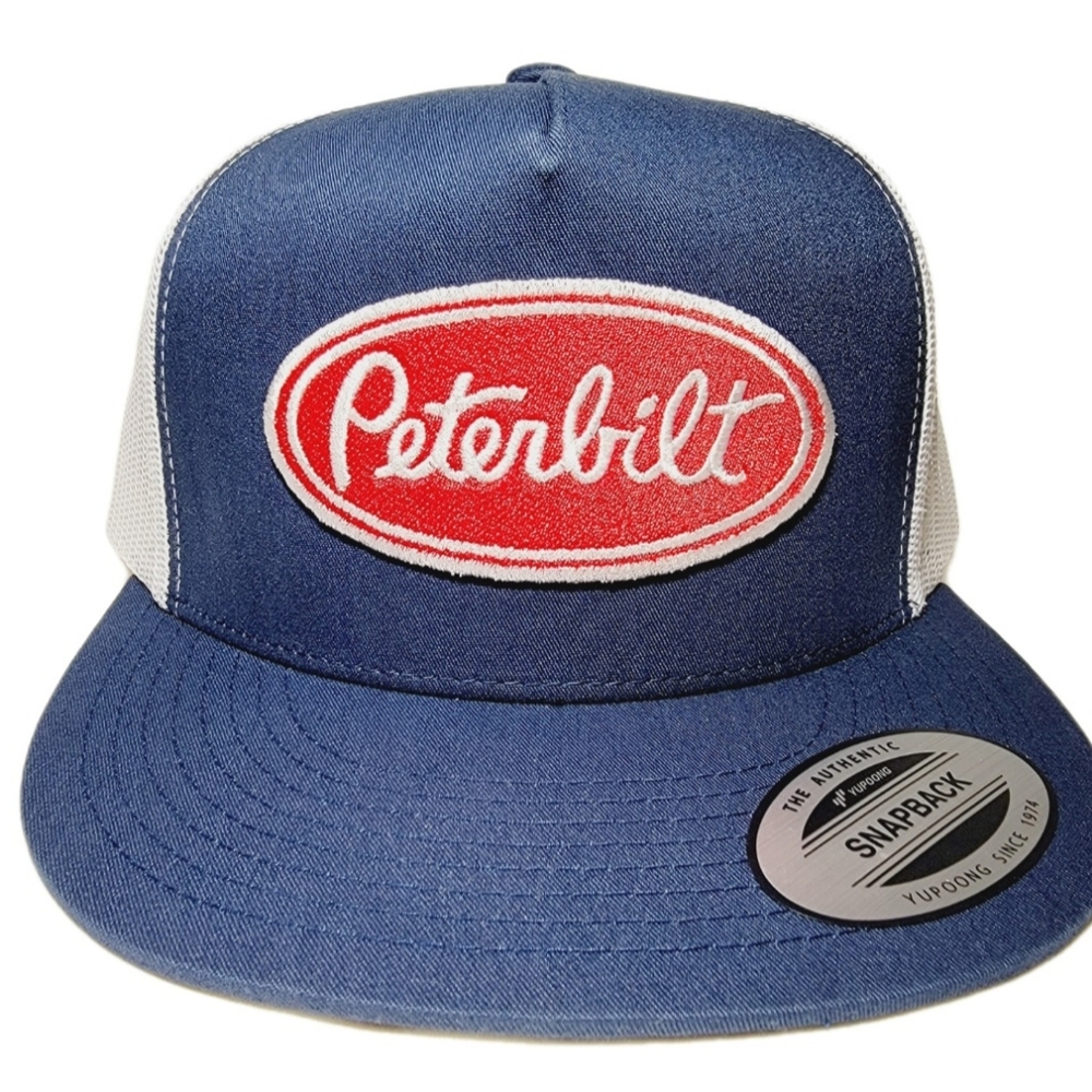 Peterbilt Mesh Snapback Embroidered Flat Bill Truck…